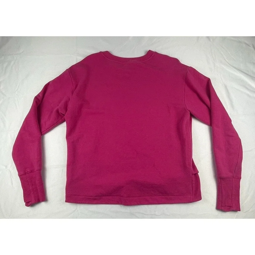 ATHLETA WOMENS MEDIUM PINK CREWNECK SWEATSHIRT HI LOW HEM LONG SLEEVE ATHLEISURE - Picture 12 of 12